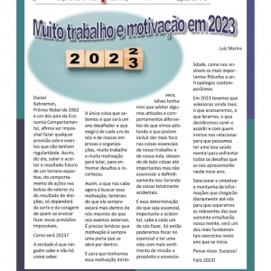 01 a 07 de janeiro de 2023 - Muito trabalho e motivação em 2023