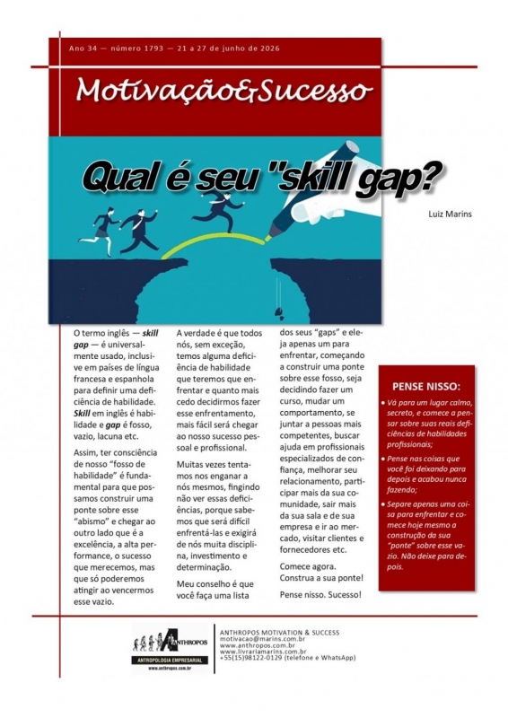 21 a 27 de junho - Qual é seu skill gap