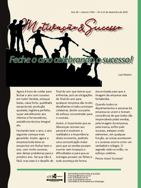 07 a 13 de dezembro - Feche o ano celebrando o sucesso