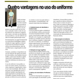 09 a 15 de julho de 2023 - Quatro vantagens no uso do uniforme