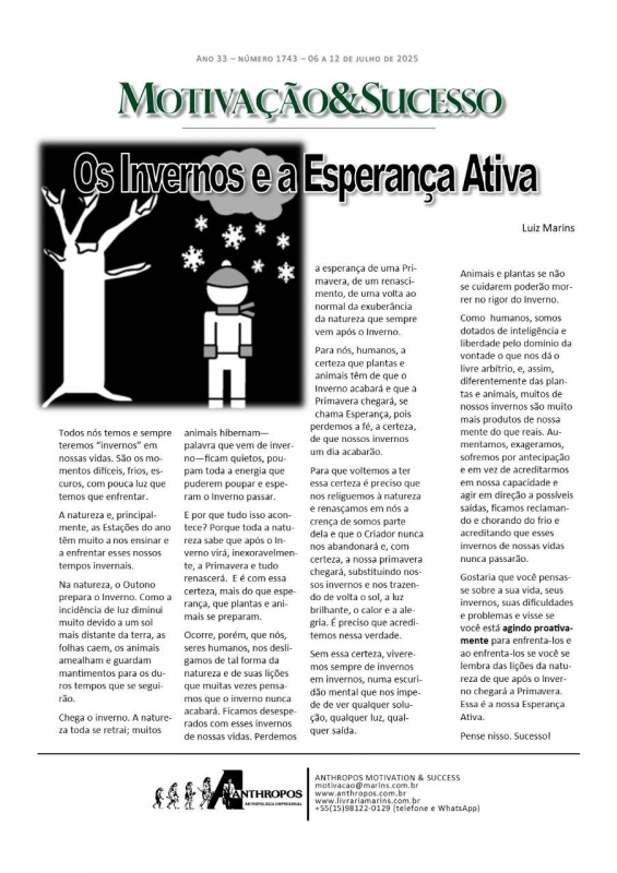 06 a 12 de julho - Os invernos e a esperança ativa