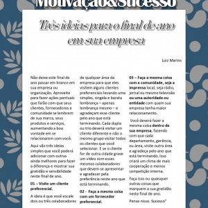 23 a 29 de novembro - Três ideias para o final de ano em sua empresa