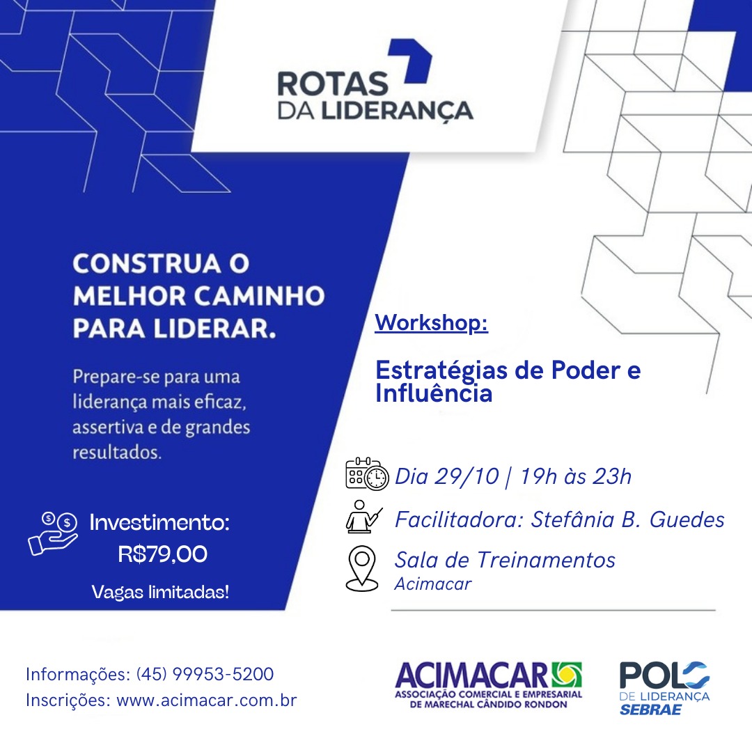 Workshop Rotas da Liderança - Estratégias de Poder e Influência