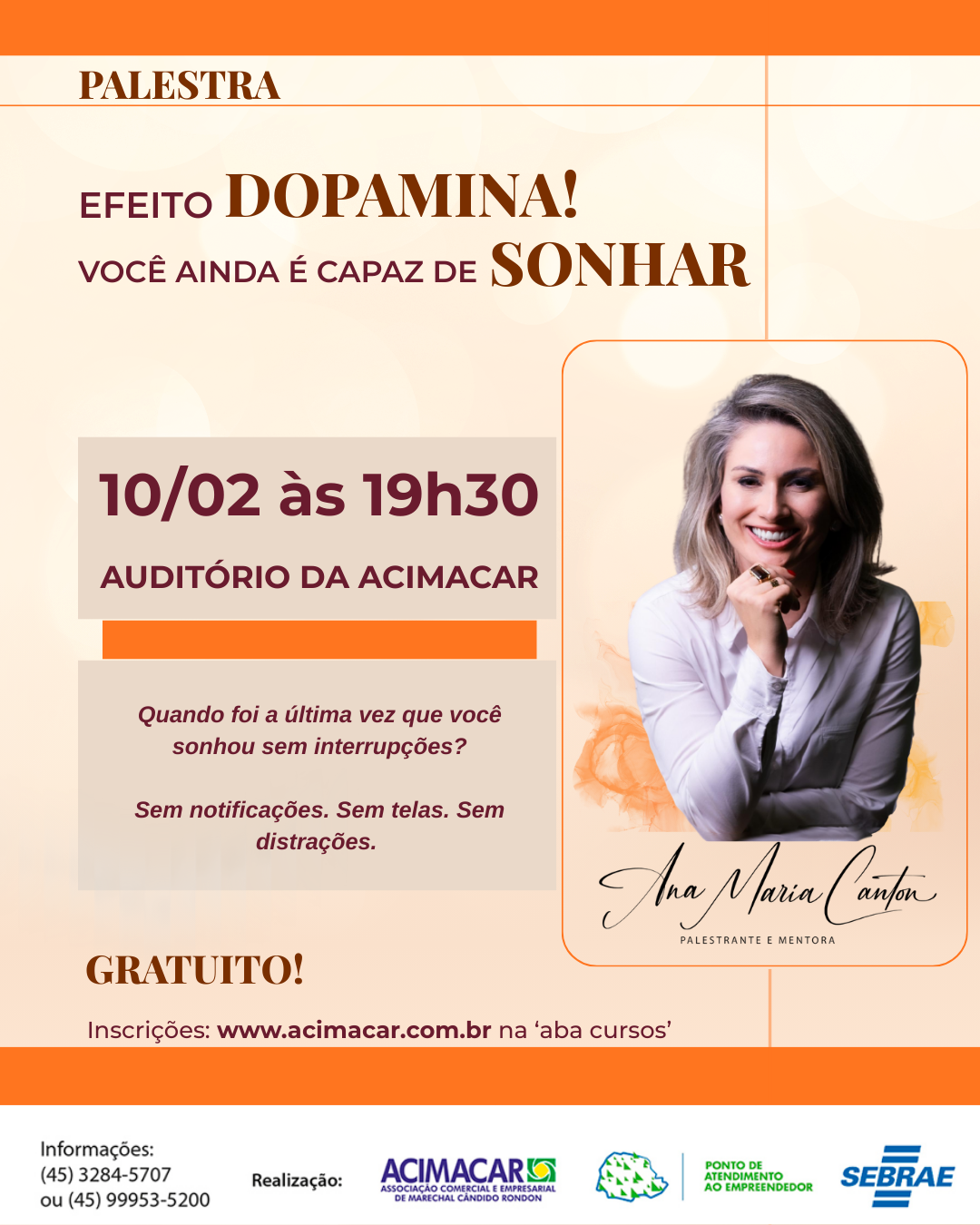 Palestra: Efeito Dopamina - Você ainda é capaz de sonhar!