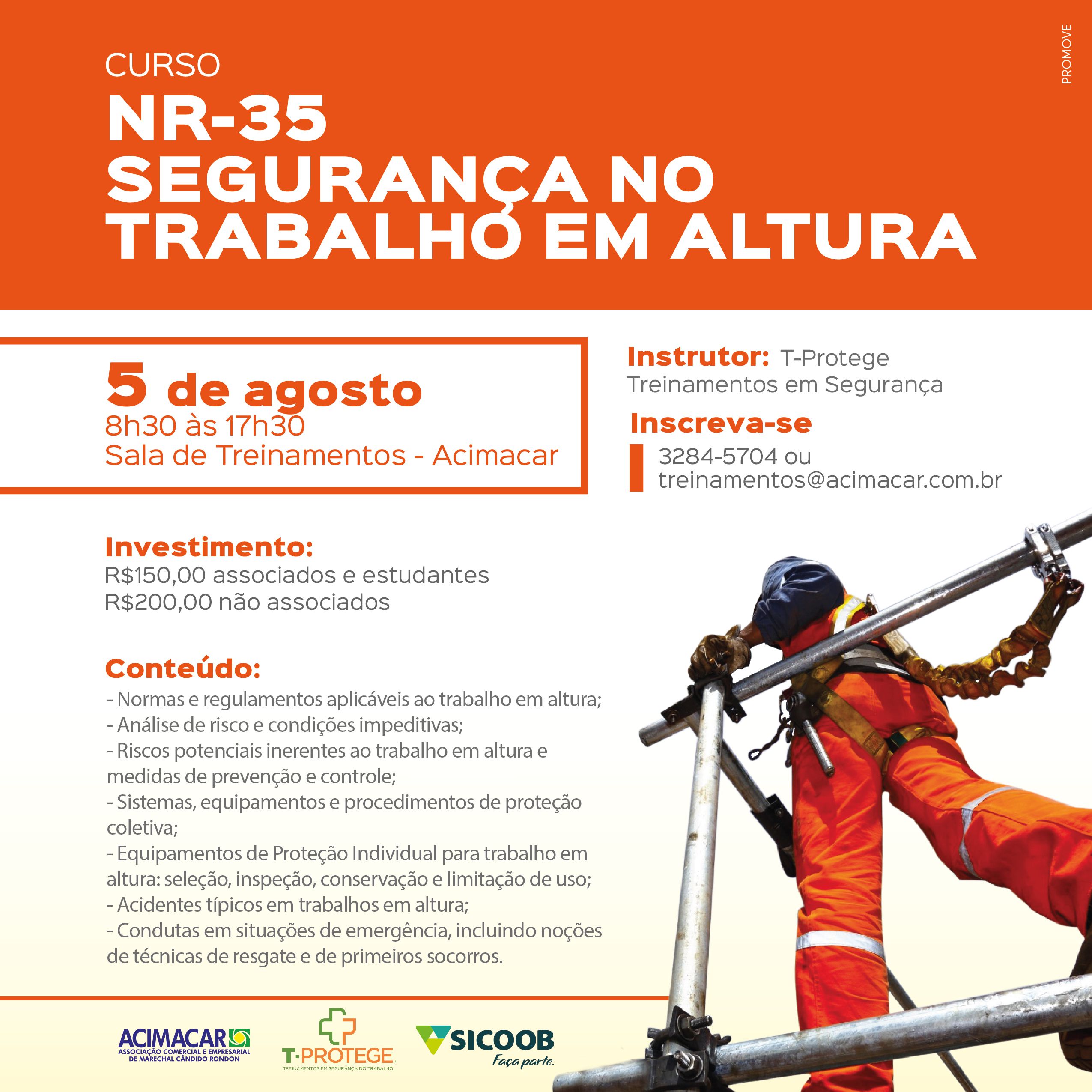 Acimacar Oferece Curso De Segurança No Trabalho Em Altura 2019